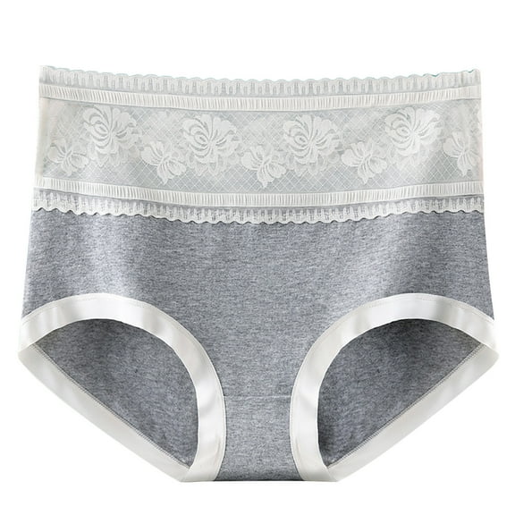 Scyoekwg Womens Underwear Cotton Comfort High Waisted Underwear Bikini Underwear Hipster Panties Knickers Stretchy Underpants(Gray,L)
