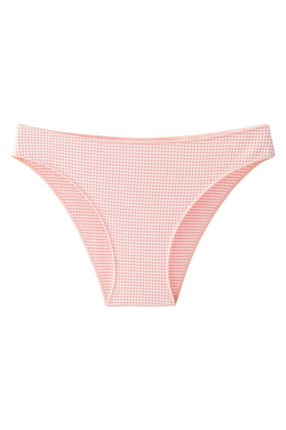 Womens Underwear Cotton Knickers Solid Color Stretchy Comfort Low Waisted Underwear Ladies Underpants Hipster Panties Underpants(Pink,M)