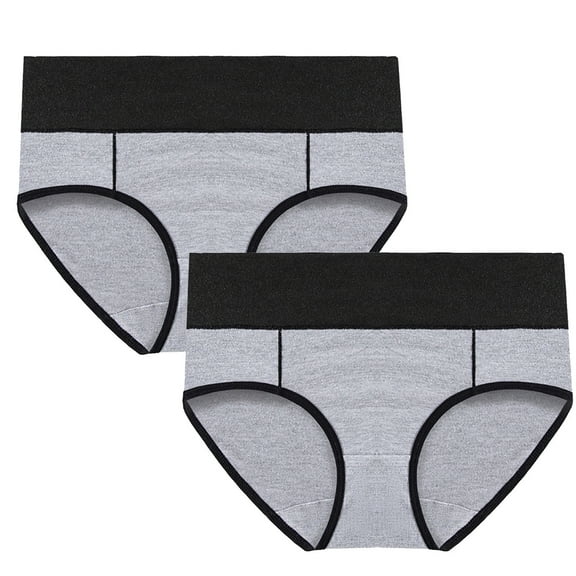 Scyoekwg Womens Underwear Cotton Patchwork Stretchy Comfort Seamless Hip Lifting Mid Waisted Underwear Ladies Underpants Hipster Panties Pack of 2(Gray,M)