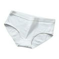 thumbnail image 1 of Scyoekwg Womens Underwear Cotton Stretchy Comfort Mid Waisted Underwear Knickers Ladies Underpants Hipster Panties Solid Color Underpants(Silver,XL), 1 of 4