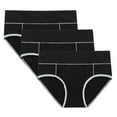 thumbnail image 1 of Scyoekwg Womens Underwear High Waisted Panties Cotton Women's Physiological Underpants Patchwork High Waisted Underwear Ladies Underpants Hipster Panties Underpants Pack of 3(Black,XXL), 1 of 8