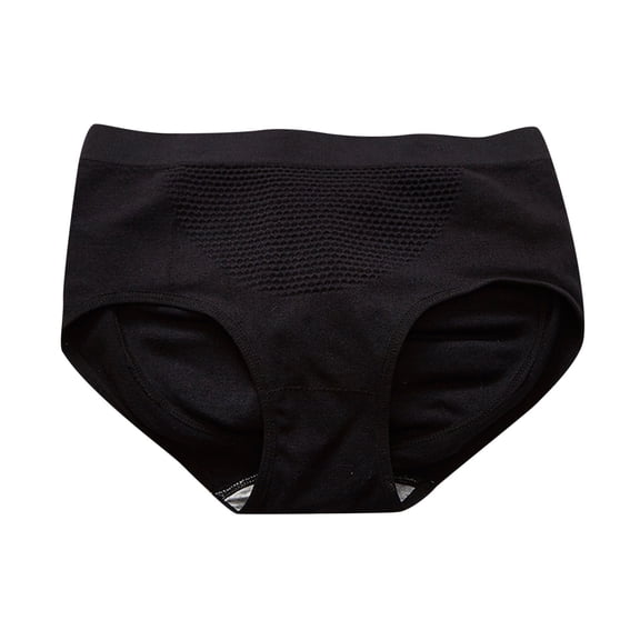 Scyoekwg Womens Underwear High Waisted Underwear Stretchy Comfort Ladies Underpants Hipster Panties Buttocks Lifting Solid Color Underpants(Black,XL)