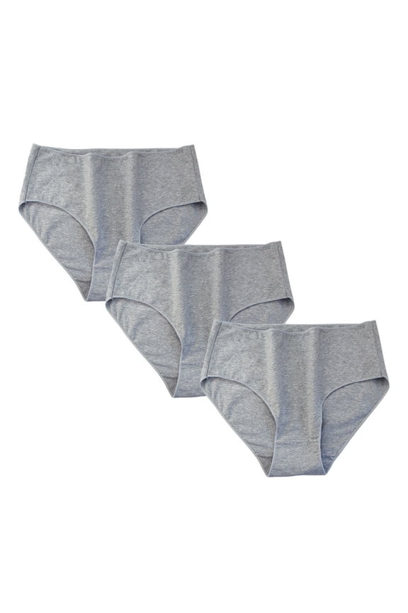 Womens Underwear Knickers Stretchy Comfort Mid Waisted Underwear Bikini Underwear Hipster Panties Pack of 3(Gray,XXL)