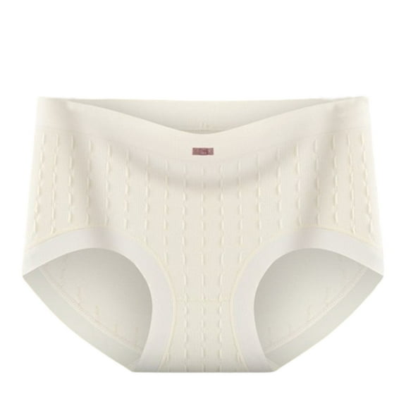 Scyoekwg Womens Underwear Stretchy Comfort Hipster Panties Mid Waisted Underwear Butt Lifting Ladies Underpants Patchwork Briefs(Beige,Free Size)