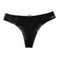 thumbnail image 1 of Scyoekwg Womens Underwear Thong Fashion Breathable Low Waisted Bikini Underwear Hipster Panties Lace Ladies Panties Solid Color Underpants(Black,M), 1 of 3