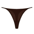 thumbnail image 1 of Scyoekwg Womens Underwear Thong Ladies Panties Fashion Breathable Low Waisted Bikini Underwear Hipster Panties T-back Solid Color Briefs(Coffee,S), 1 of 3