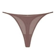 thumbnail image 1 of Scyoekwg Womens Underwear Thong Ladies Panties Fashion Breathable Low Waisted Bikini Underwear Hipster Panties T-back Solid Color Briefs(Khaki,S), 1 of 3