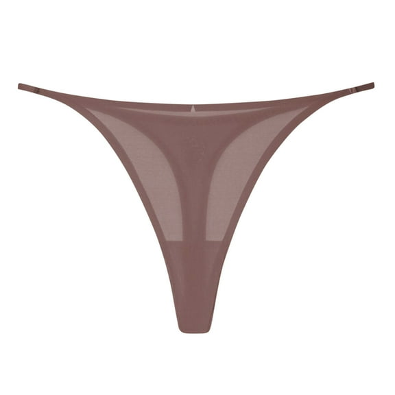 Scyoekwg Womens Underwear Thong Ladies Panties Fashion Breathable Low Waisted Bikini Underwear Hipster Panties T-back Solid Color Briefs(Khaki,S)