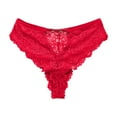 thumbnail image 1 of Scyoekwg Womens Underwear Thong Ladies Panties Fashion Low Waisted Breathable Bikini Underwear Hipster Panties Lace Ultra-thin Solid Color Underpants(Red,XL), 1 of 2