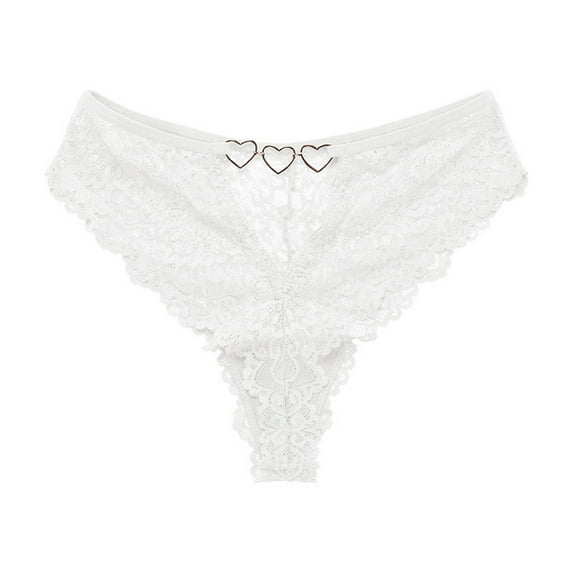 Scyoekwg Womens Underwear Thong Ladies Panties Fashion Low Waisted Breathable Bikini Underwear Hipster Panties Lace Ultra-thin Solid Color Underpants(White,M)