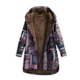 thumbnail image 1 of Scyoekwg Womens Winter Clothes Jackets Outwear Long Sleeve Winter Warm Hooded Casual Pattern Print Oversized Coats Purple XL, 1 of 7