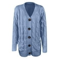 thumbnail image 1 of Scyoekwg Womens Winter Coats Button Knit Cardigans Sweaters Coat with Pocket Loose Casual Long Sleeve Solid Color Fashion Coats (Light Blue,XL), 1 of 4