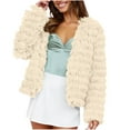 thumbnail image 1 of Scyoekwg Womens Winter Jacket Casual Open Front Cardigan Coat Long Sleeve Warm Outerwear Short Winter Jacket (Beige,L), 1 of 6