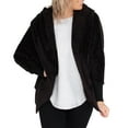 thumbnail image 1 of Scyoekwg Womens Winter Jackets Open Front Hooded Plush Fleece Warm Cardigan Jacket Loose Long Sleeve Casual Solid Color Outwear Winter Warm Jackets Outerwear (Black,S), 1 of 8