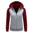 thumbnail image 1 of Scyoekwg Womens Zip Up Hoodie Fleece Zip Up Fall Coats Long Sleeve Hooded Drawstring Sweatshirt Coats Casual Hoodies Winter Warm Coat Outerwear (Wine_Z01,XL), 1 of 6