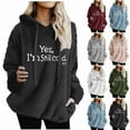 thumbnail image 1 of Scyoekwg Yes I'm Still Cold -Me 24:7 Hoodies for Women Drawstring Hooded Sweatshirt Winter Warm Fleece Hoodies Fall Fashion Long Sleeve Letter Print Graphic Sweatshirts with Pockets (Army Green,L), 1 of 6