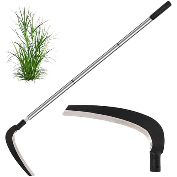 Scythe Tool for Grass Cutting, Weeding Sickle Garden Tools for Clearing Bushes, Brush, Vines in Yard, Fields, Ditches, Paths, Landscaping, Weed Razor Cutter Machete for Farming Harvesting