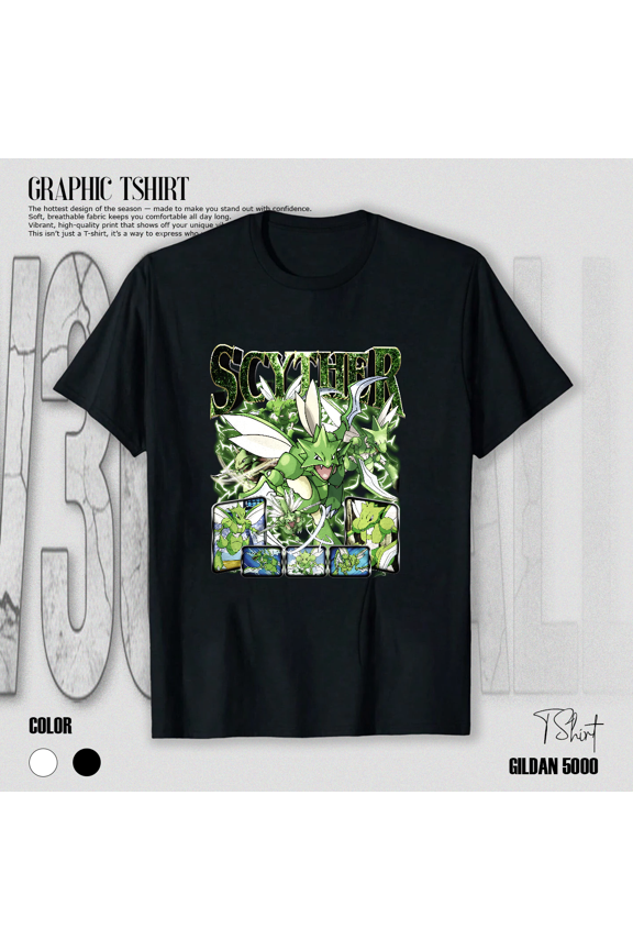 Scyther Bug Flying Type Retro Pocket Monster Style Unisex T-Shirt V60429, up to size 5XL