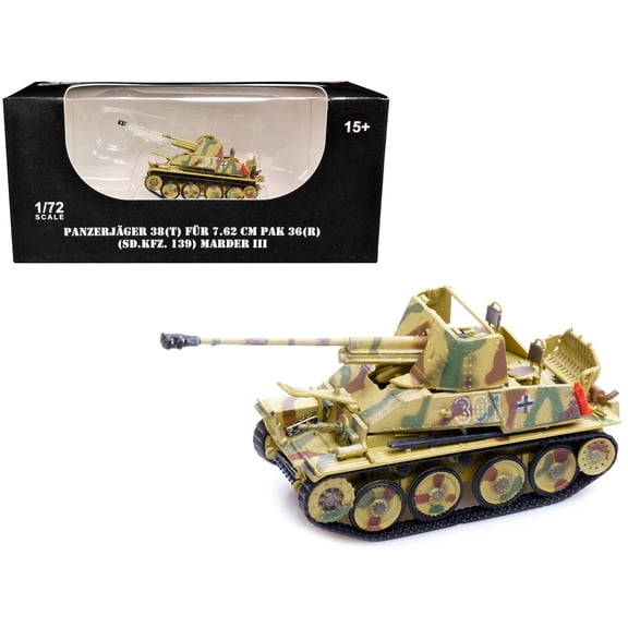 Sd.Kfz.139 Panzerjager 38(t) Fur 7.62cm PaK 36(R) Marder III Tank Destroyer #301 "Germany - WWII" 1/72 Diecast Model by Legion