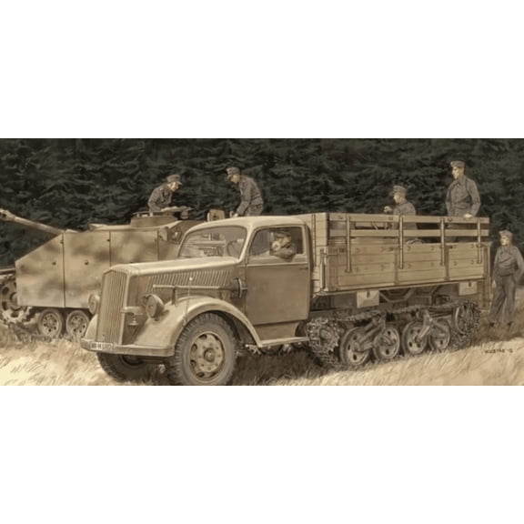 Sd.Kfz.3a Maultier Half-Track w/leFH18 Howitzer-limited Ver by DRAGON MODEL 6761 1/35 Scale