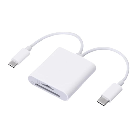 Sd Tf Card Reader, Outlet with Usb C, Plastic Card Protector, High Speed Data Transfer, Iphone Computer, Portable White Unit, 1 Pc