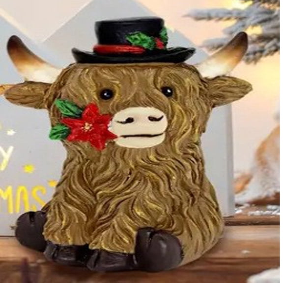 ✅Sdcart Adorable Cow Plush Figurine Soft Miniature Sculpture Farmhouse Desk Accent Whimsical Bovine Decor Playful Barnyard Friend Gift For Cow Lovers Farm Fresh Charm Tabletop Decor