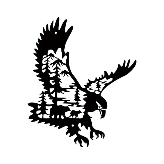 🦅🇺🇸 Sdcart American Eagle Metal Wall Art – Handmade Wrought Iron Patriotic Wall Sculpture, Bold Eagle Decor for Living Room, Office, Man Cave, Gift for Veterans or Patriotic Homes