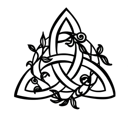 ​Sdcart Intricate Celtic Knot Iron Wall Art - Interlaced Metal Sculpture Gallery Flat Heritage Symbol Decor Viking Inspired Medieval Home Office Wall Accent With Matte Black Finish​