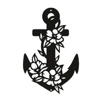 ​ ✅ SDcart® Nautical Bloom Wall Sculpture - 3D Anchor & Floral Iron Art, Rustproof Metal Decor for Coastal/Home/Office