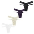 thumbnail image 1 of Sdeycui 4PC Women's Thongs, T Back Low Waist See Through Panties Stretch Seamless Lace Thongs for Women, 1 of 6