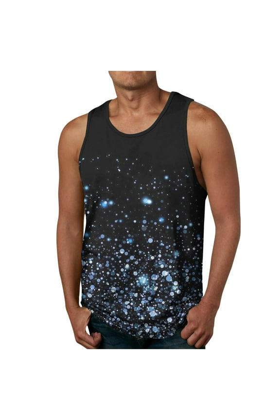 Mens 3D Tank Top Novelty Graphic Sleeveless Shirt Galaxy Nebula Print Tank Tops Summer Beach Shirt