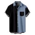 thumbnail image 1 of Sdeycui Mens Bowling Shirt Casual Contrast Short Sleeve Shirts Summer Hawaiian Beach Button Down Shirts with Pocket, 1 of 6