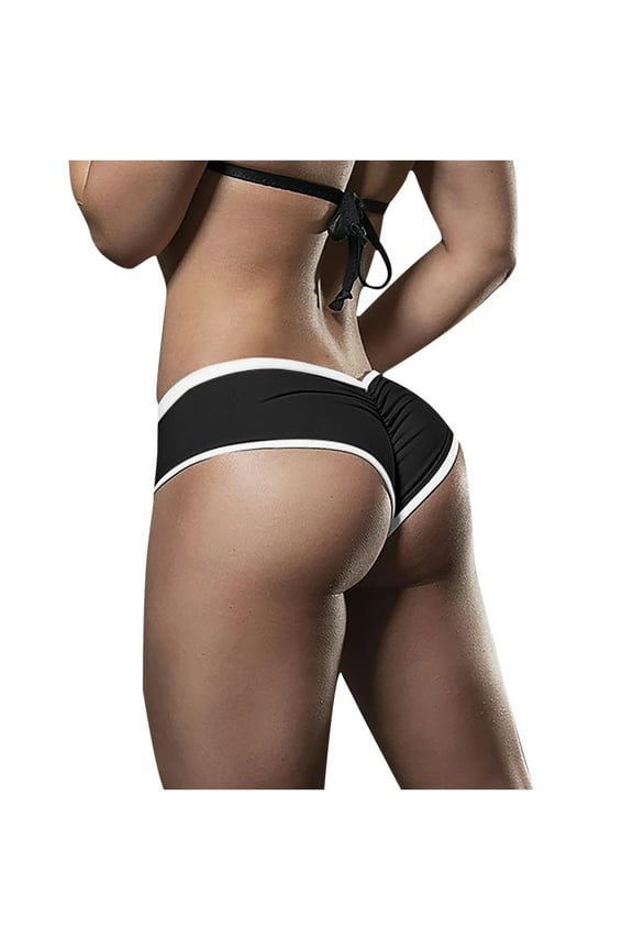 Women's Sexy Sports Briefs Ruched Butt Lifting Panties Half Back Soft Active Yoga Underwear