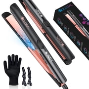 Sdlogal 1 Flat Iron,2-in-1 Ionic Hair Straightener and Curler,Professional Salon Styling