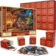 Sdmnsg-T Advent Calendar 2024 Jigsaw Puzzle for Adults,1008 Pieces Puzzle 24 Days Christmas Countdown Calendar Family Game Christmas Gifts for Kids Adults