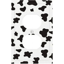 Sdmnsg-T Black Cow Print 1-Gang Duplex Outlet Light Switch Decorative Switch Plate Covers Plastic Wall Plates Kitchen Bathroom Home Decor