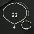 thumbnail image 1 of Sdmnsg-T Bridal Wedding Jewelry Sets Silver Choker Necklace Earrings Bracelet Ring Set Prom Formal Costume Jewelry Set for Women and Brides, 1 of 10