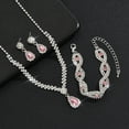 thumbnail image 1 of Sdmnsg-T Bride Silver Bridal Necklace Earrings Set Crystal Wedding Jewelry Set Rhinestone Choker Necklace for Women and Brides, 1 of 7