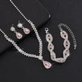 thumbnail image 1 of Sdmnsg-T Bride Silver Bridal Necklace Earrings Set Crystal Wedding Jewelry Set Rhinestone Choker Necklace for Women and Brides, 1 of 8