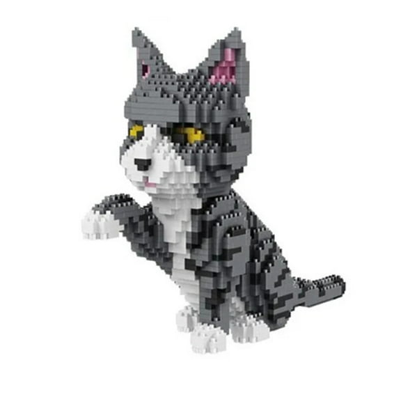 Sdmnsg-T Cartoon Cat Building Blocks for Families, Mini 3D Tabby Cat Bricks Gift Model Gifts (1300Pcs)