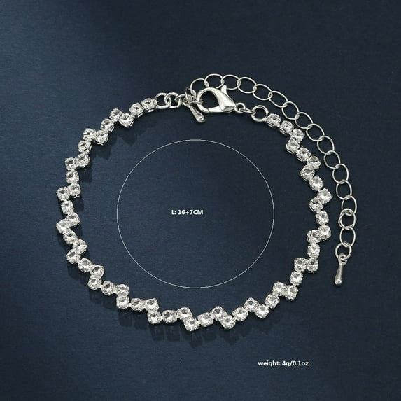 Sdmnsg-T Crystal Bridal Wedding Jewelry Set Silver Rhinestone Necklace Earrings Bracelet Sets Formal Costume Jewelry for Women and Brides