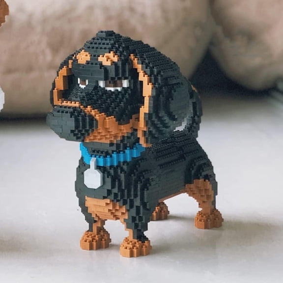 Sdmnsg-T Cute Dachshund Mini Building Blocks 2100 pcs Cute Animal Micro Mini Building DIY 3D Bricks Kit For Adult