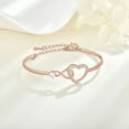 thumbnail image 1 of Sdmnsg-T To My Daughter Forever Connected Bracelet, Infinity Forever Love Heart Bracelets, Mom's Strength And Love Are Alwayswith Her, Adjustable Inspirational Gift Jewelry for Daughter, 1 of 12