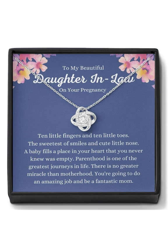 To My Daughter In Law Necklace From Mother, Daughter In Law Birthday Gifts With Card, Meaningful Gift For Her On Wedding Day Christmas Anniversary