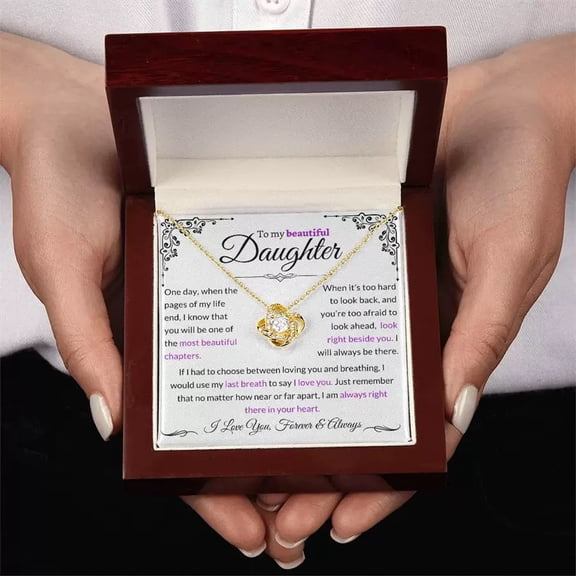 Sdmnsg-T To My Daughter Love Necklace From Dad With Heartfelt Message & Elegant Box, Necklace Gifts For Daughter, Valentines Day, Graduation, Birthday, Wedding, Christmas Gifts From Dad