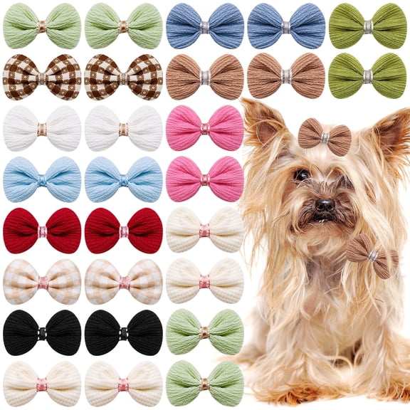Sdmnsg-T Dog Hair Bows Small Puppy Clips for Pet Grooming Accessories Doggy Gifts 50Pcs (25 Pairs)