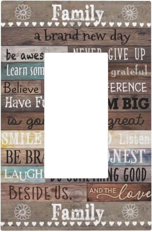 SdmnsgT Family Home Inspirational Quotes Rules Print 1 Gang Rocker