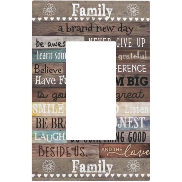 SdmnsgT Family Home Inspirational Quotes Rules Print 1 Gang Rocker