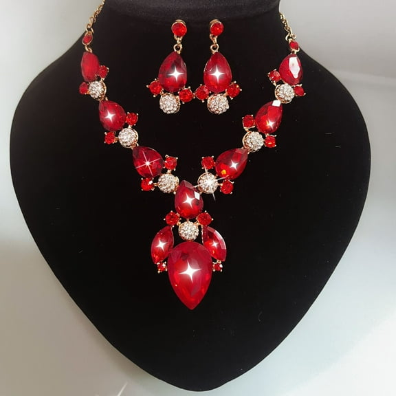 Sdmnsg-T Gold Bride Necklace Earrings Set Bridal Wedding Jewelry Sets Rhinestone Prom Costume Choker Necklaces for Women