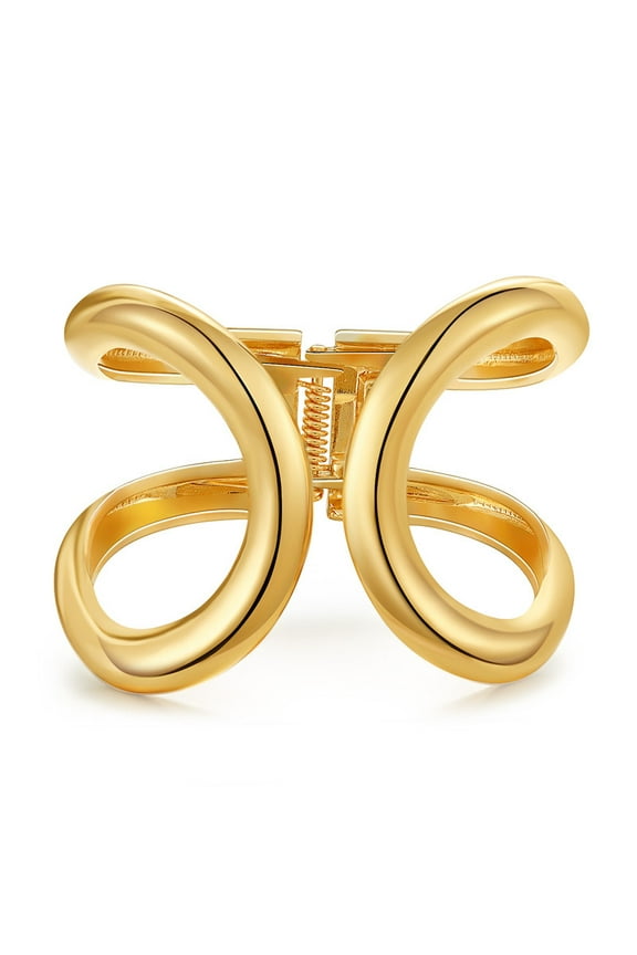 Gold Polished Chunky Twisted Hinged Bangle Bracelet for Women Spiraled Oval Bangle Bracelet